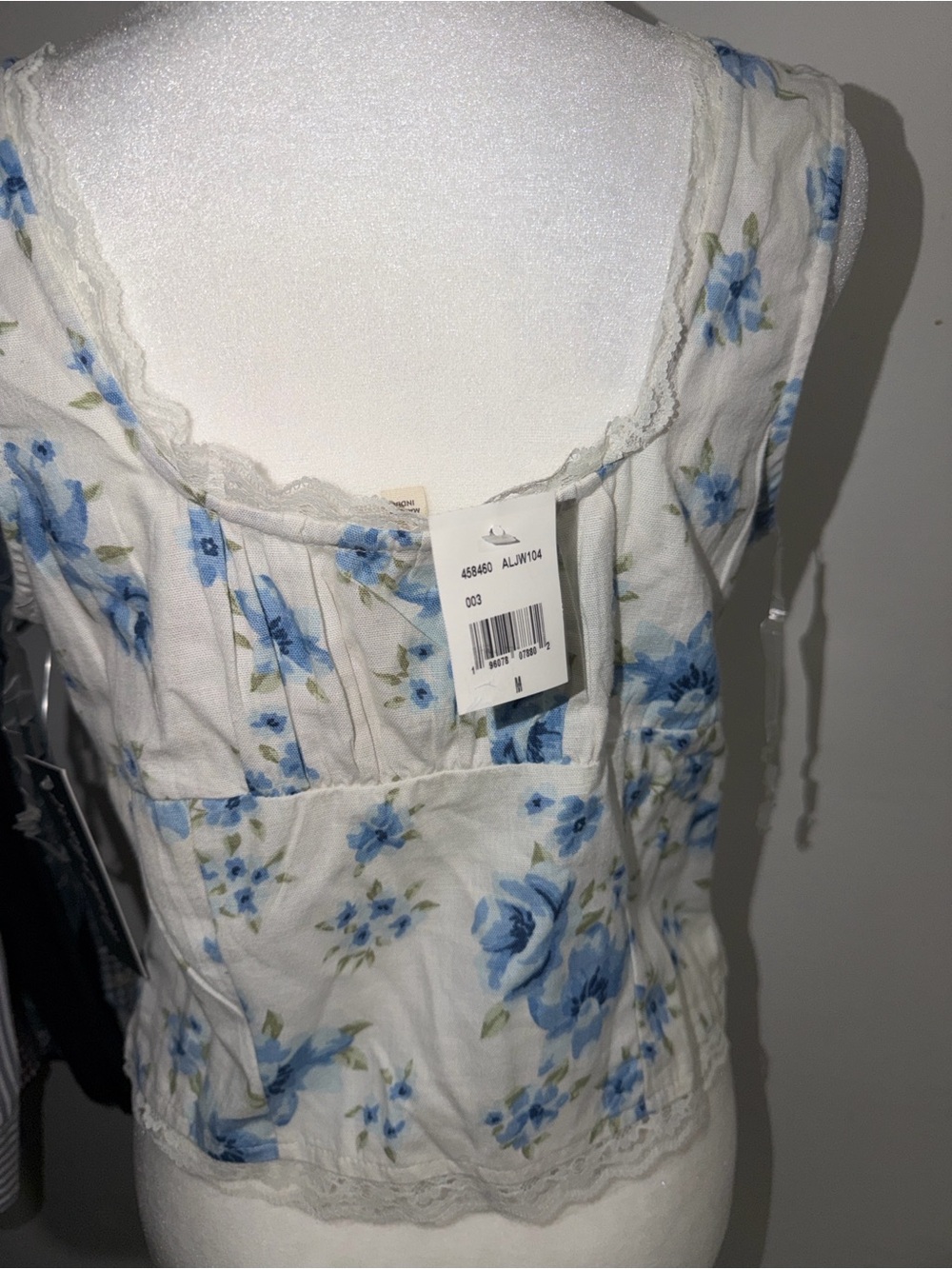 Blue Floral Tie-Front Women's Top - Picture 3 of 5